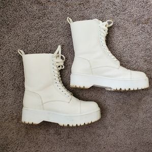 White platform boots